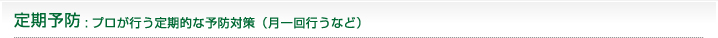 定期予防　プロが行う定期的な予防対策（月一回行うなど）